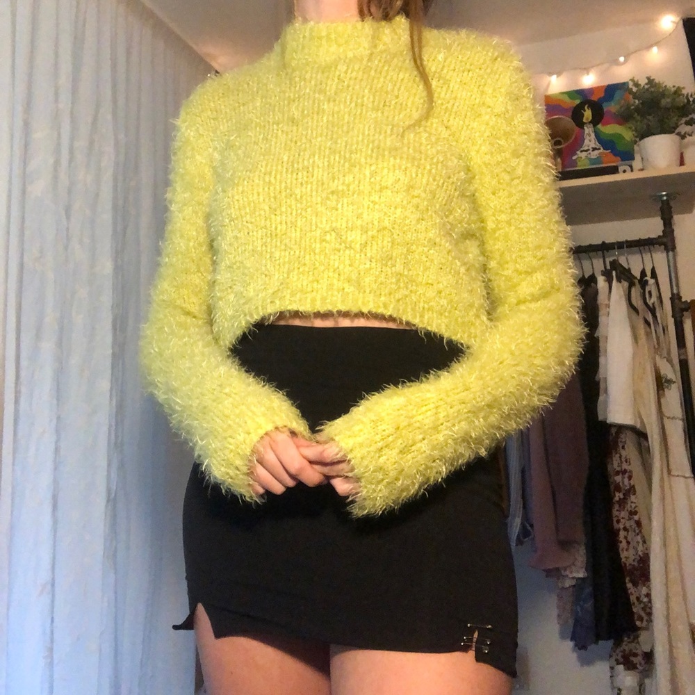 Mock Neck Cropped Sweater